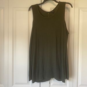 Torrid olive green cold-shoulder sweater with lace up back. Size 3x.